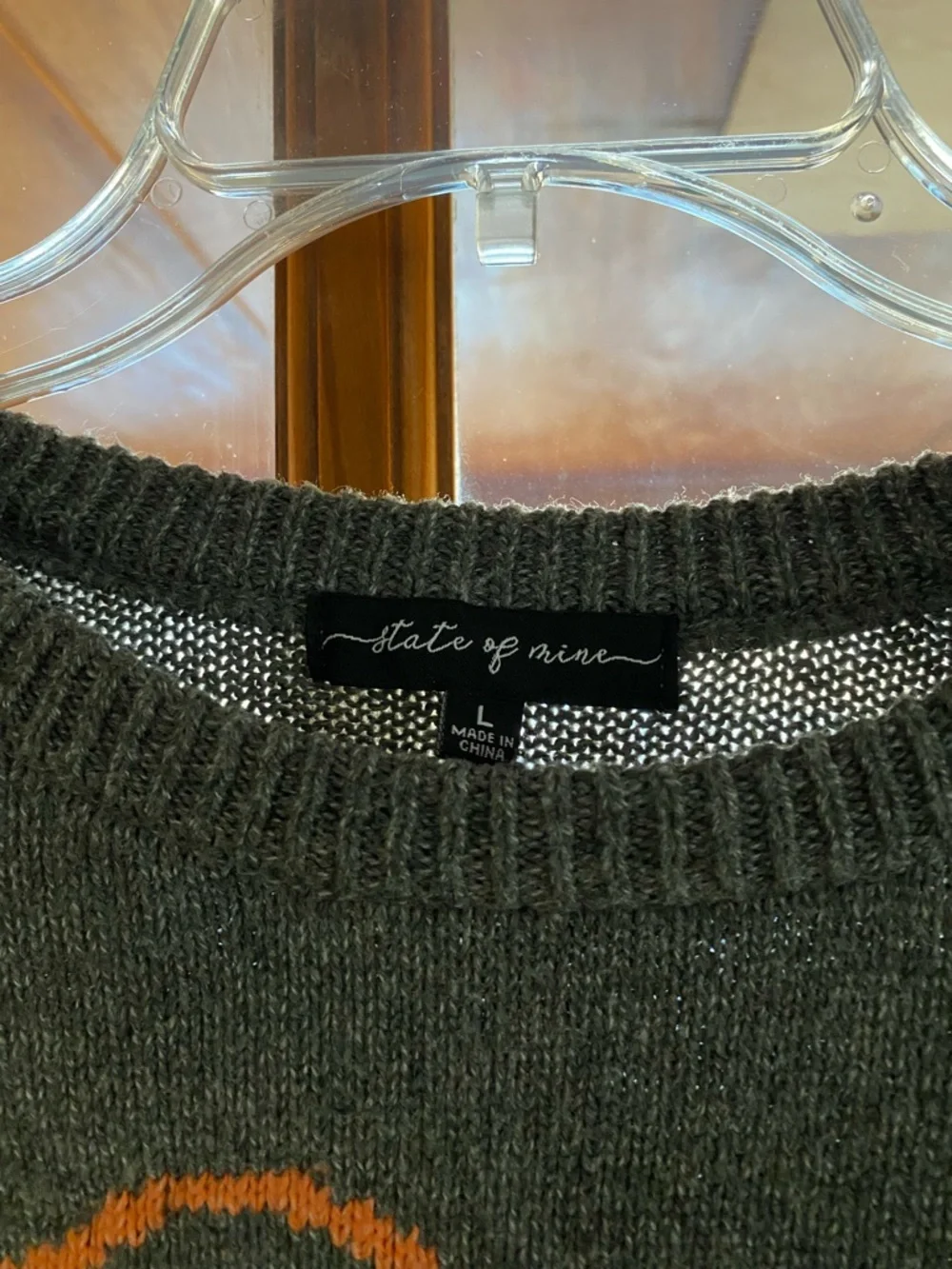 State Of Mine Gray Pumpkin Sweater Size Large - Picture 3 of 3